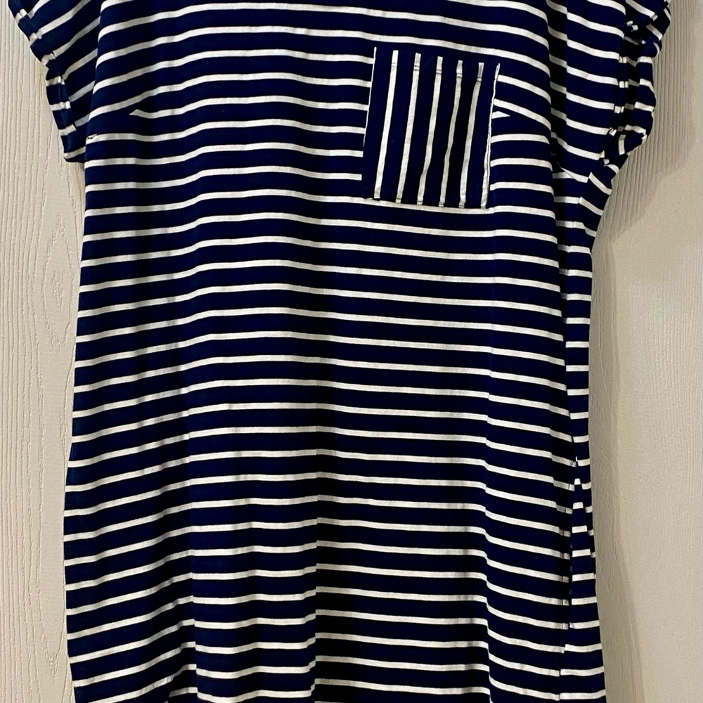 Navy and White Striped Dress with pockets